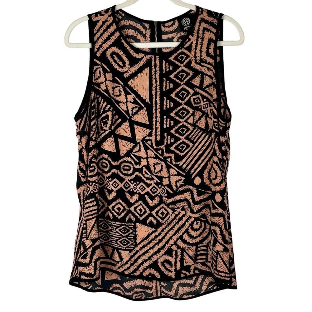 Bobeau Geometric Print Sleeveless Tank Top